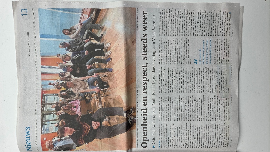 Paginagroot artikel in de Flevopost over Véjas Škarnulis – EYT 2025