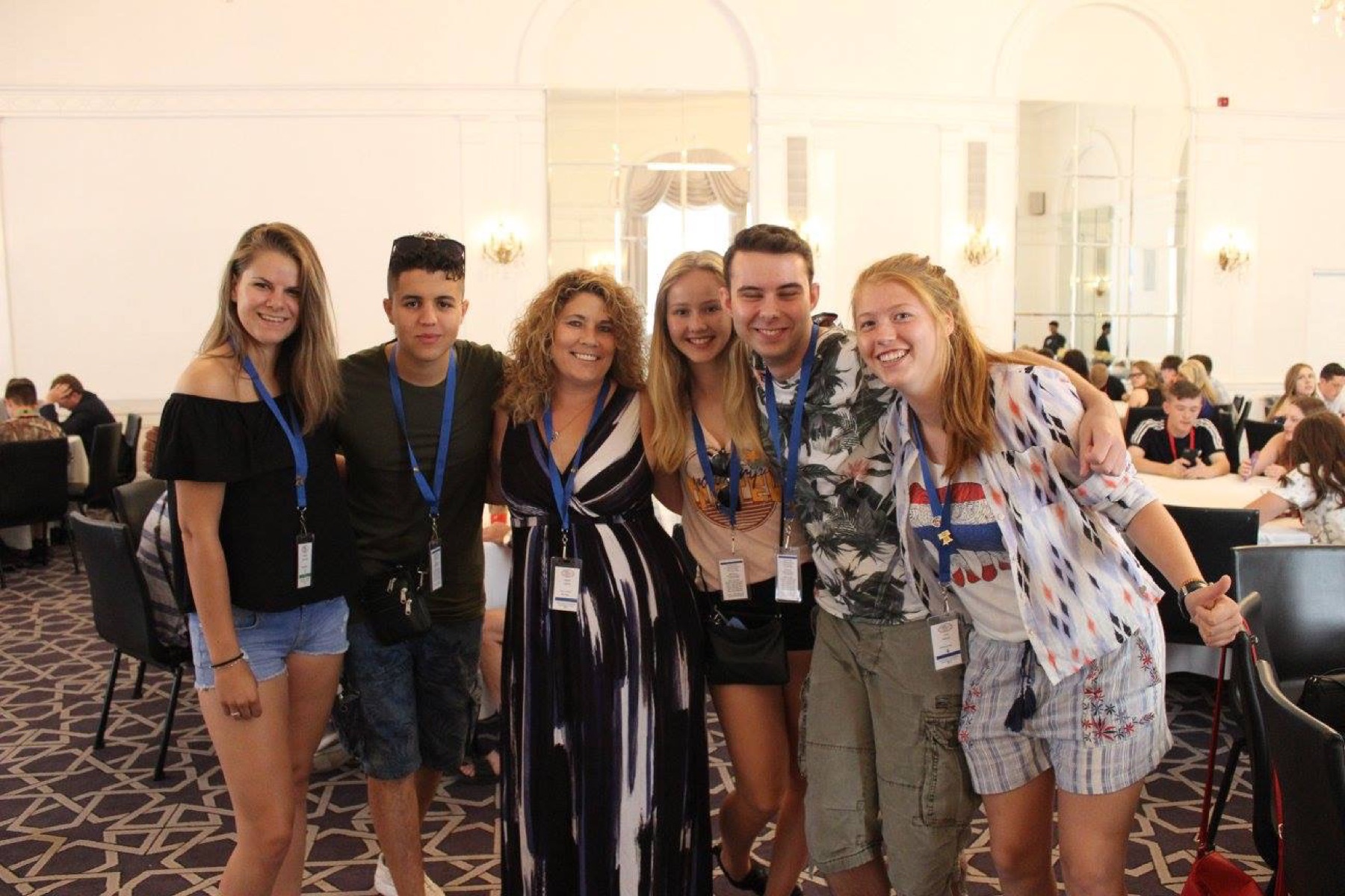 Anna Vethman met reisgenoten tijdens de UNP 2017